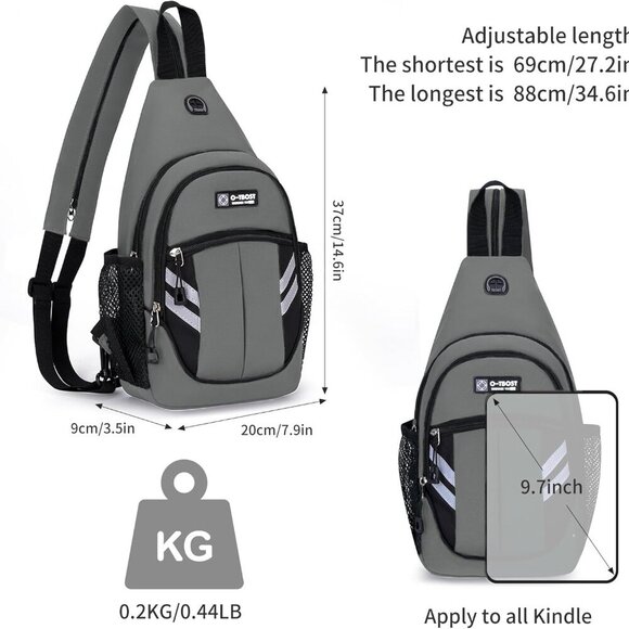 Versatile Sling Bag with Reflective Safety Strips - Perfect for Travel & Hiking - Picture 4 of 7